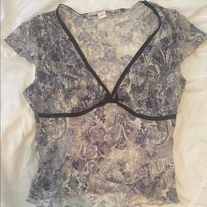 Kimchi Blue Lace Top in Blue and Cream
